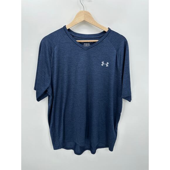 Under Armour The Tech Tee Men XL Blue Loose Fit Short Sleeve T-Shirt Workout - Picture 1 of 6